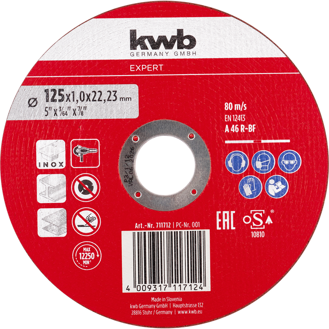kwb Inox-Gewebetrennscheibe für Metall Ø 125 x 1 mm