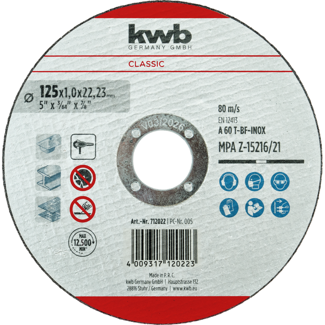 kwb Inox- Gewebetrennscheiben-Set für Metall Ø 125 x 1 mm 10-teilig