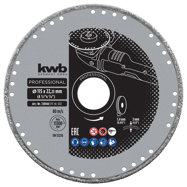 kwb Diamant-Trennscheibe mit Ganzrand für Metall Ø 115 x 1,2 mm