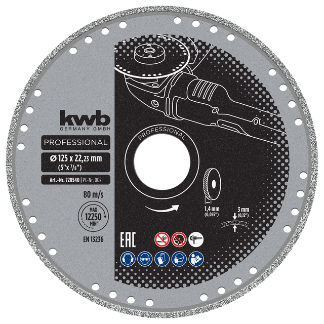 kwb Diamant-Trennscheibe mit Ganzrand für Metall Ø 125 x 1,2 mm