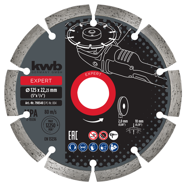 kwb Diamant-Trennscheibe mit Segmentrand für Trockenschliff Ø 125 x 1,2 mm