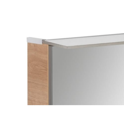 Fackelmann Badmöbelset 'b.perfekt' Spiegelschrank und Waschbecken mit Unterschrank weiß/Ast Eiche