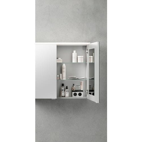Fackelmann Badmöbelset 'b.perfekt' Spiegelschrank und Waschbecken mit Unterschrank weiß/Dark Oak