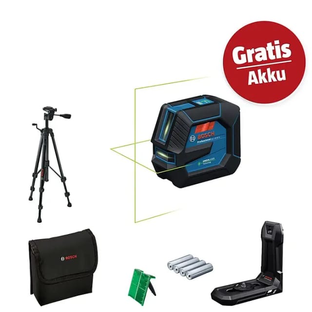 Bosch Linienlaser 'GLL 20-22G Professional' mit Akku, Tasche und Laserzieltafel
