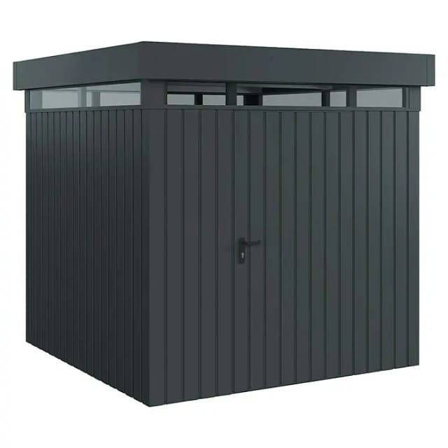 EcoStar Gerätehaus 'Euroline EFD5 Trend' anthrazitgrau 229 x 229 x 218 cm, Einzeltür, Lichtband