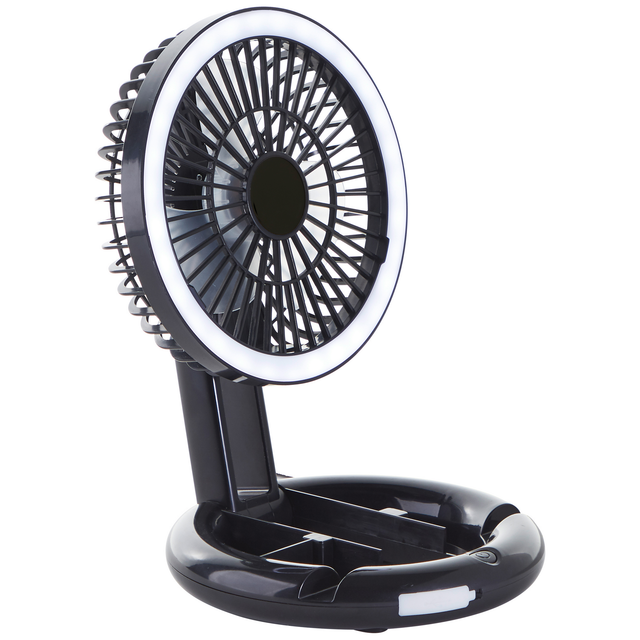 Brilliant Tischleuchte 'Vesto' schwarz Ø 18,9 x 27,5 cm mit Ventilator