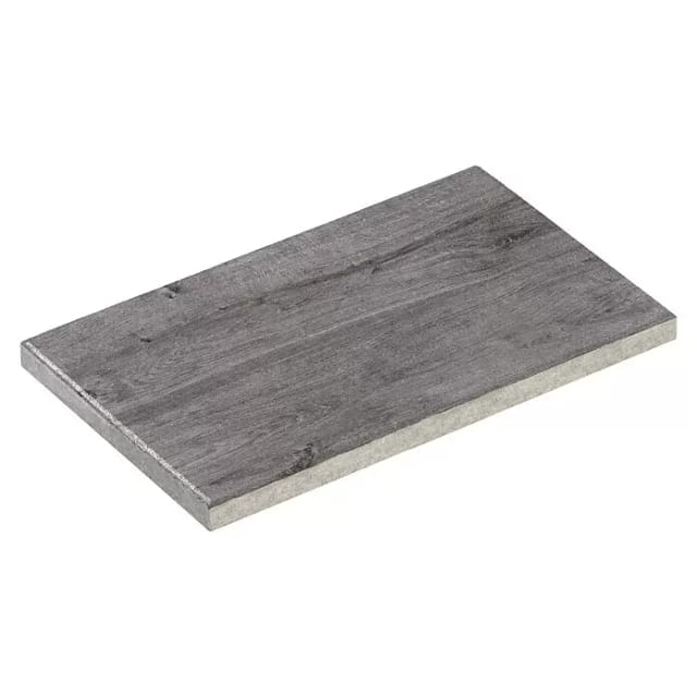 Diephaus Terrassenplatte 'T-Court Fine Wood' Beton Holzoptik mittelgrau 60 x 30 x 4 cm