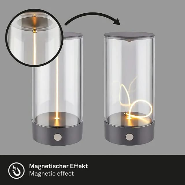 Brilo LED-Tischleuchte 'Wiggle' anthrazit kabellos