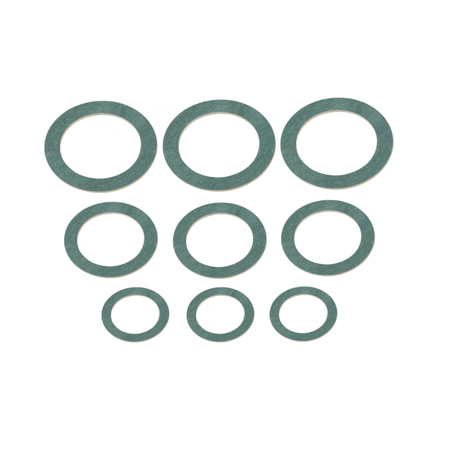 Kirchhoff Verschraubungsdichtung HD Fiber Ø 10 x 15 x 2/11 x 18 x 2/15 x 24 x 2 mm, für 3/8"/ 1/2"/ 3/4", 9-teilig