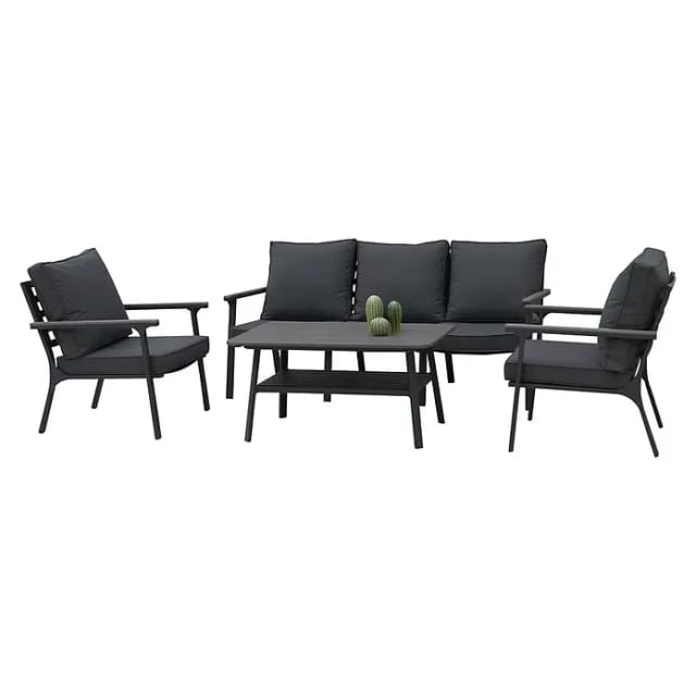 acamp Loungemöbelset 'Samos' Aluminium anthrazit 4-teilig