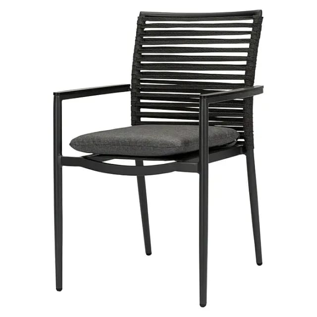 acamp Gartenstuhlset 'New Jersey' stapelbar Aluminium anthrazit 6 Stück
