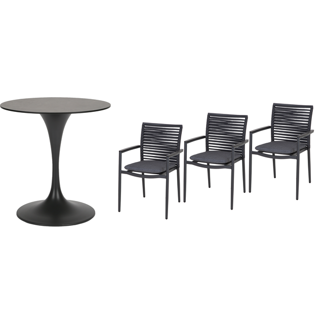 acamp Gartenmöbelset 'New Jersey' für 3 Personen Aluminium/Holz