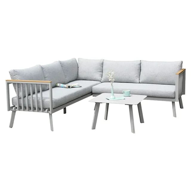 acamp Loungemöbelset 'Gondola' Aluminium grau 4-teilig