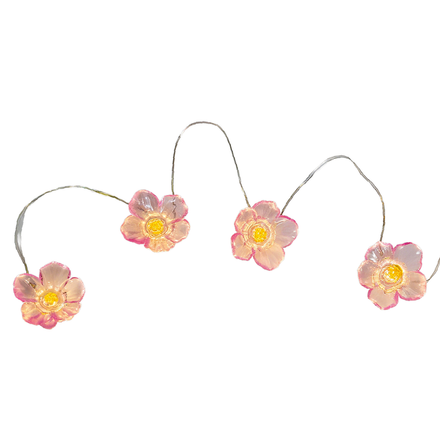 toom Solar Lichterkette 'Blumen' 20 LEDs rosa 190 cm
