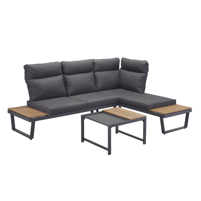 Loungemöbelset 'Allegra' für 3 Personen Aluminium/Stahl