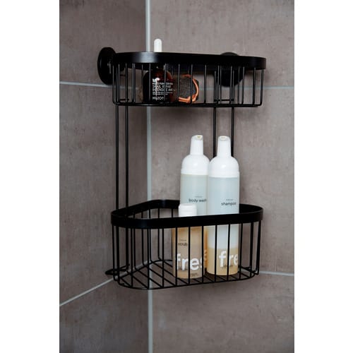 Wenko Eckregal 'Classic Plus' Stahl schwarz 23,5 x 33 x 18,5 cm