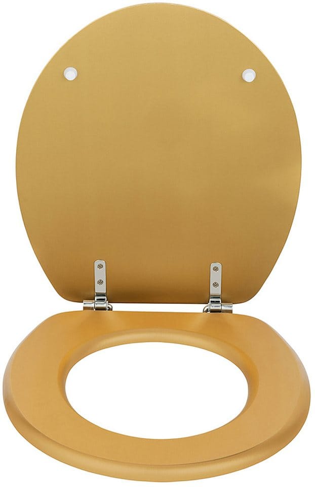 Wenko WC-Sitz 'Aldeno' goldfarben Holzkern