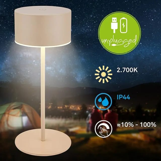 Briloner Akku-LED-Tischleuchte 'Kira' beige 2,6 W 150 lm 2700 K