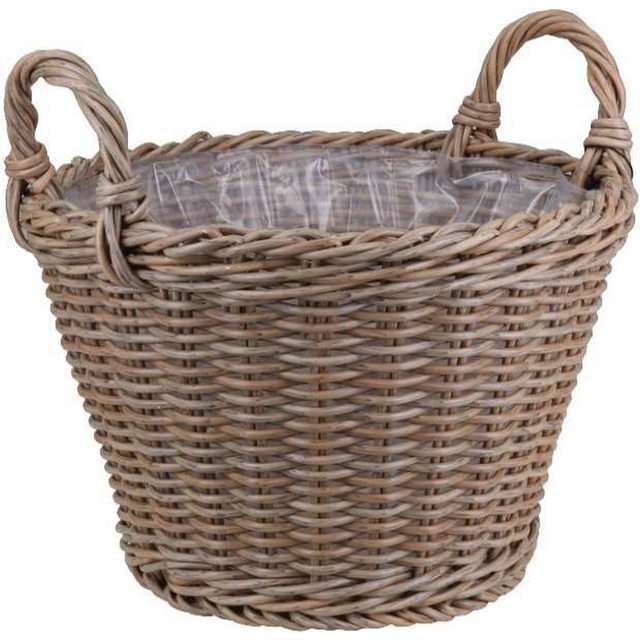 Pflanzkorb Polyrattan beige Ø 34 x 37 cm