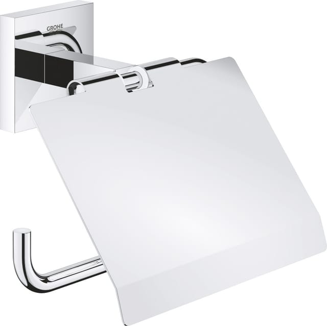 Grohe Toilettenpapierhalter 'Start Cube' chromfarben mit Deckel