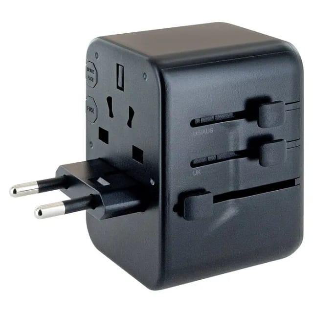 Schwaiger Reiseadapter universal USB-C/USB-A schwarz