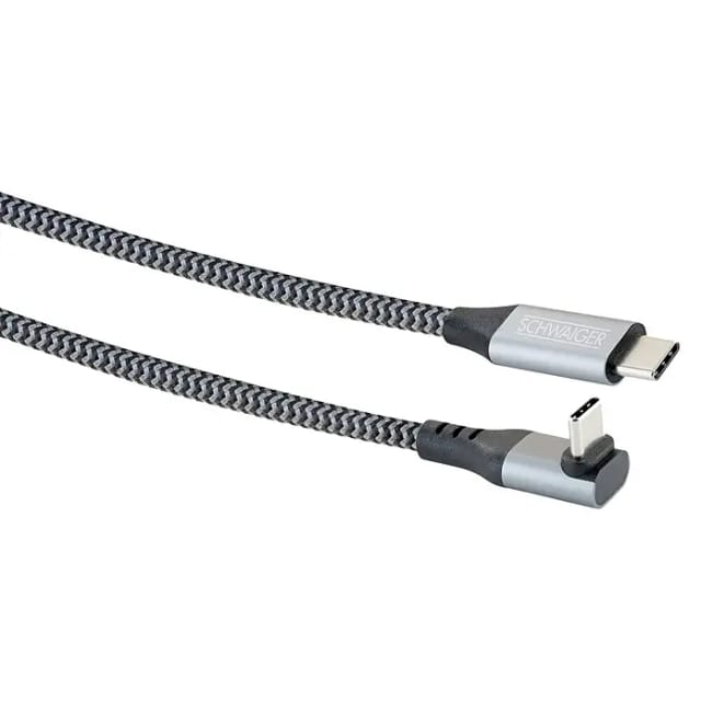 Schwaiger USB-C/C-Ladekabel Winkel horizontal 1,2 m