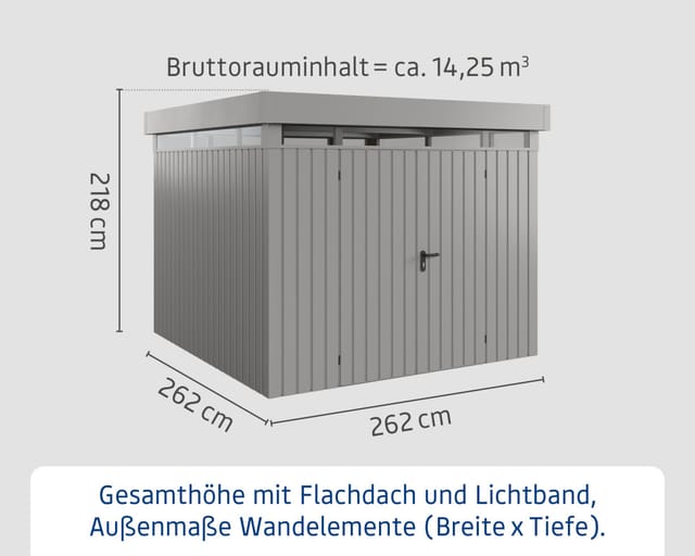 EcoStar Gerätehaus 'Euroline EFD10 S-Sk' graualuminium 277 x 277 cm
