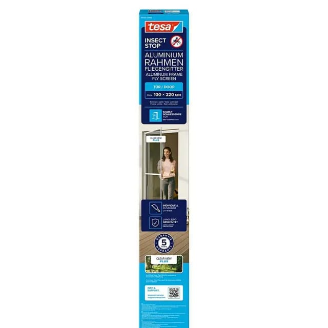 tesa Türfliegengitter 'Comfort' Aluminium Rahmen weiß 100 x 220 cm