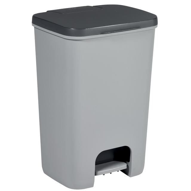 Curver Tret-Abfalleimer 'Essentials' dunkelgrau/hellgrau 40 l