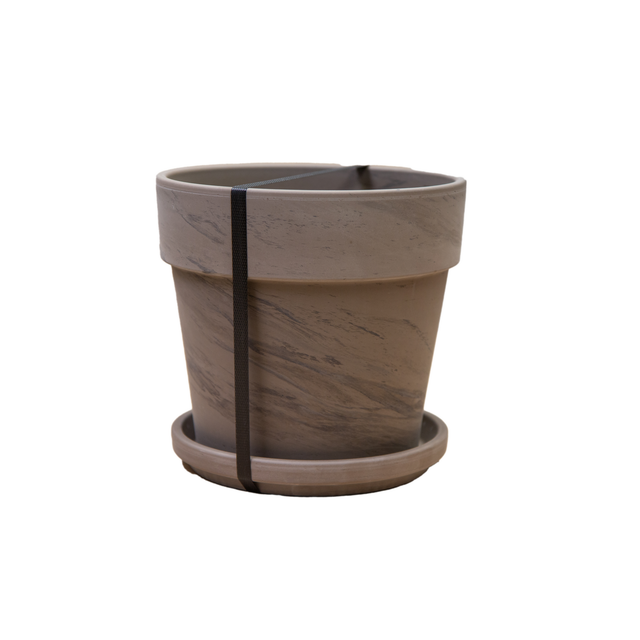 Soendgen Keramik Übertopf 'Calima' basalt Ø 28,2 x 25 cm mit Untersetzer