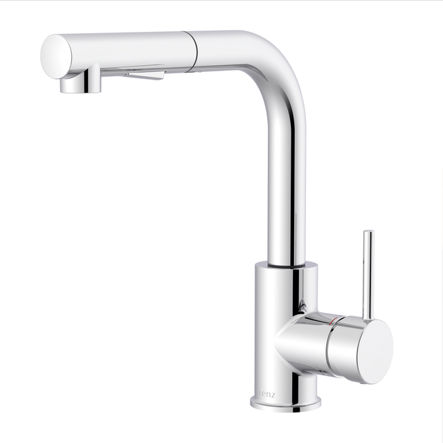 Lenz Spültischarmatur 'Olina Flex' chromfarben 27,7 cm mit Geschirrbrause