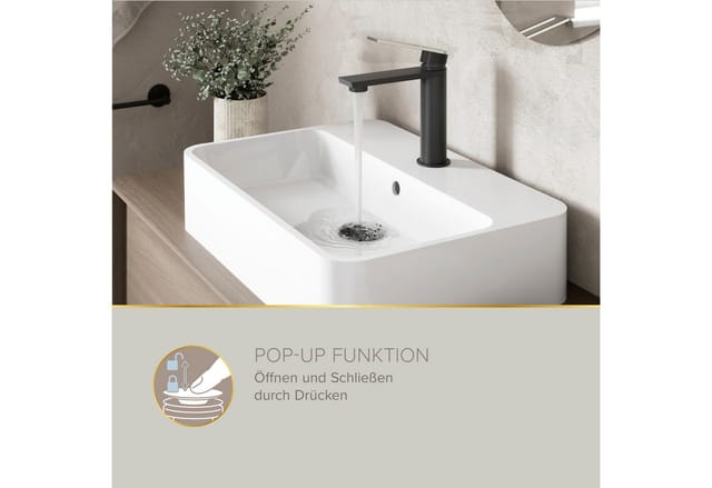 Lenz Pop-Up-Ablaufventil 'EasyClean' schwarz-matt