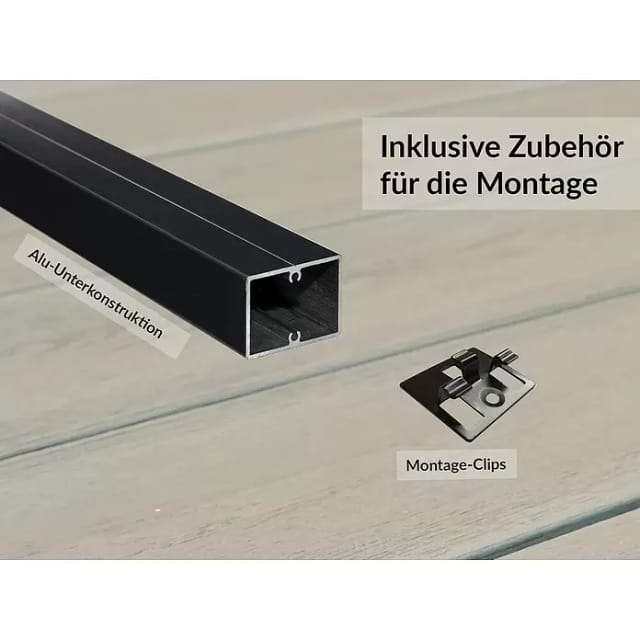 elephant Terrassen-Komplettset 'strongWood solid db' muschelfarben/steinfarben 15 qm