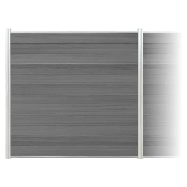 elephant Zaun-Komplettset 'Roma Line' WPC grau mit Pfosten eloxiert zum Aufschrauben 565 x 180 cm
