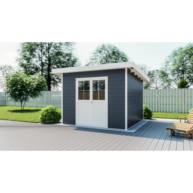 elephant Gartenhaus 'Ausführung M' WPC mit Flachdach anthrazit 100 % FSC®-zertifiziert