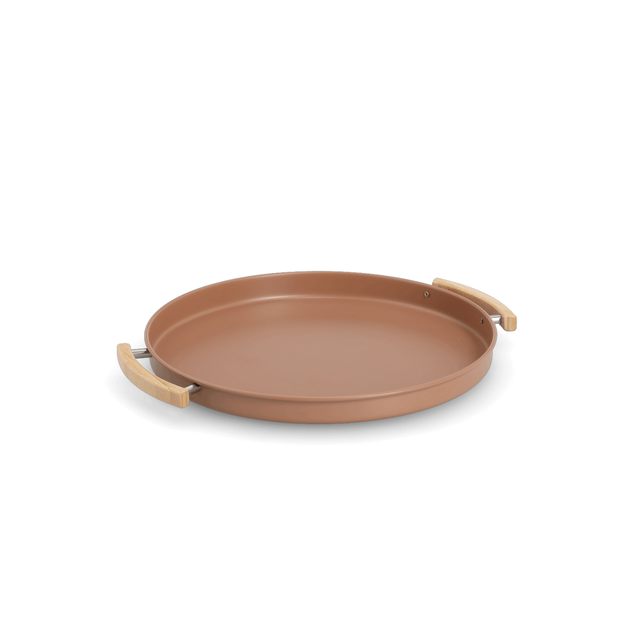 Zeller Serviertablett Metall/Gummibaum moccafarben 43,5 x 3 x 37 cm