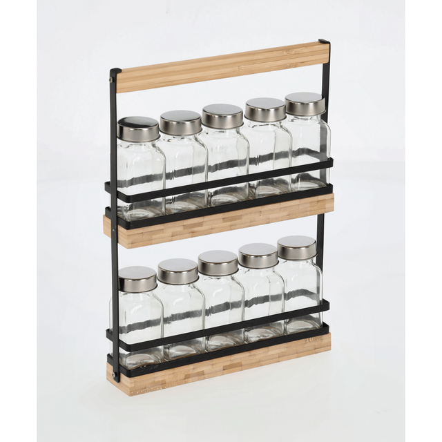 Zeller Gewürzständer-Set Glas/Metall/Bambus 11-teilig 22,7 x 30 x 4,7 cm