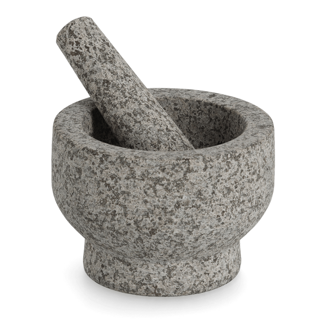Zeller Mörser & Stößel-Set Granit grau 14 x 10 x 14 cm