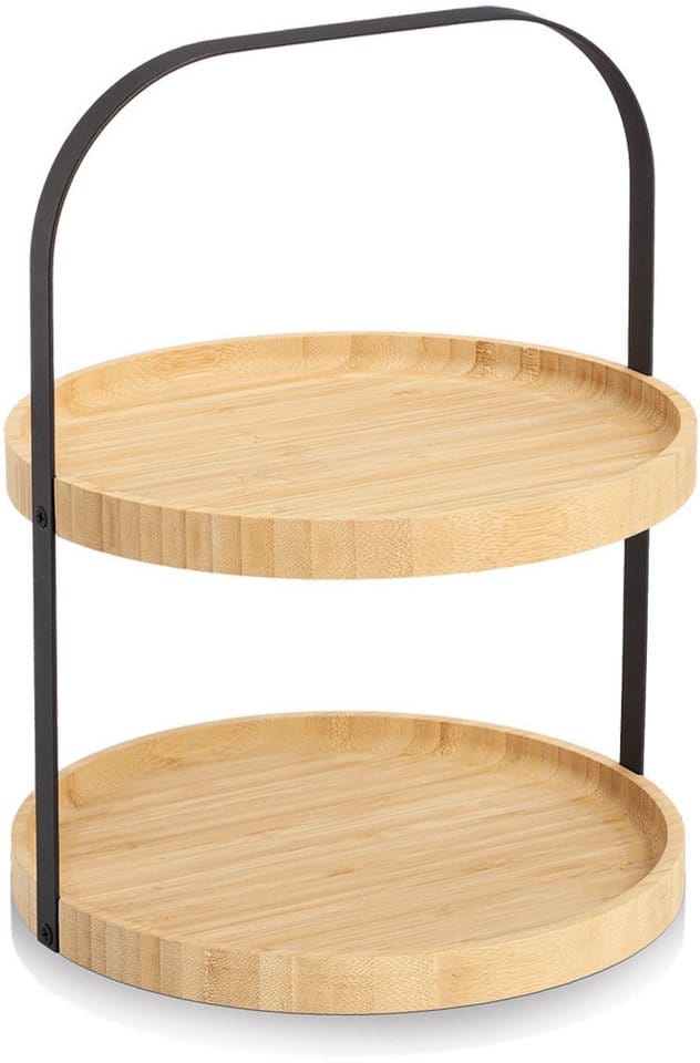 Zeller Etagere Bambus/Metall schwarz 25 x 33 x 25 cm