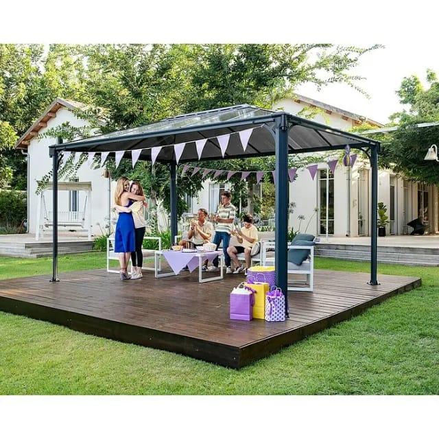 Palram-Canopia Pavillon 'Martinique' anthrazit 296 x 430 cm Polycarbonat grau