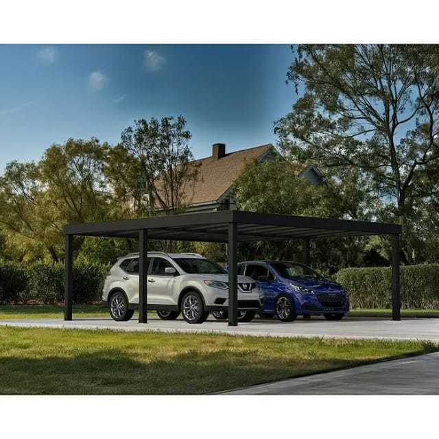 Palram-Canopia Einzelcarport 'Oslo' anthrazit 607,5 x 596,5 cm Polycarbonat grau