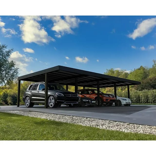 Palram-Canopia Vierercarport 'Oslo' anthrazit 1197,5 x 596,5 cm Polycarbonat grau
