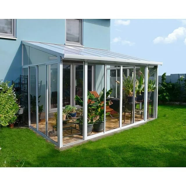 Palram-Canopia Wintergarten 'Sanremo' weiß 294 x 435 cm Polycarbonat transparent