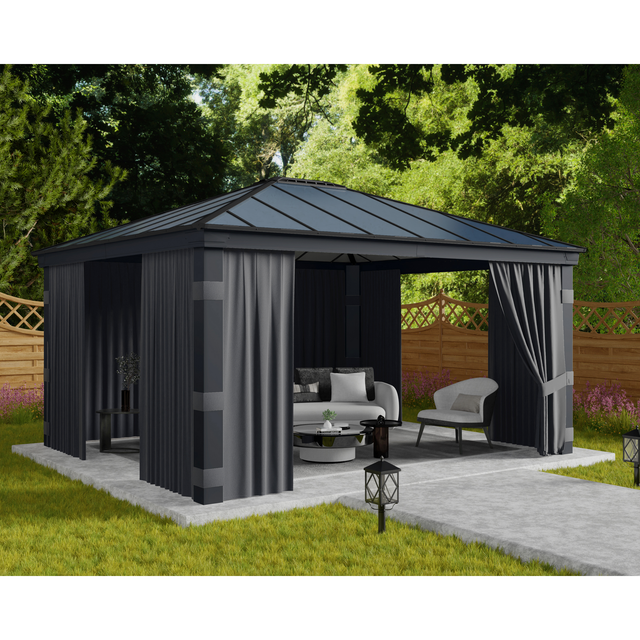 Palram-Canopia Vorhang-Set dunkelgrau für Pavillon Dallas 4,9 x 4,2 m