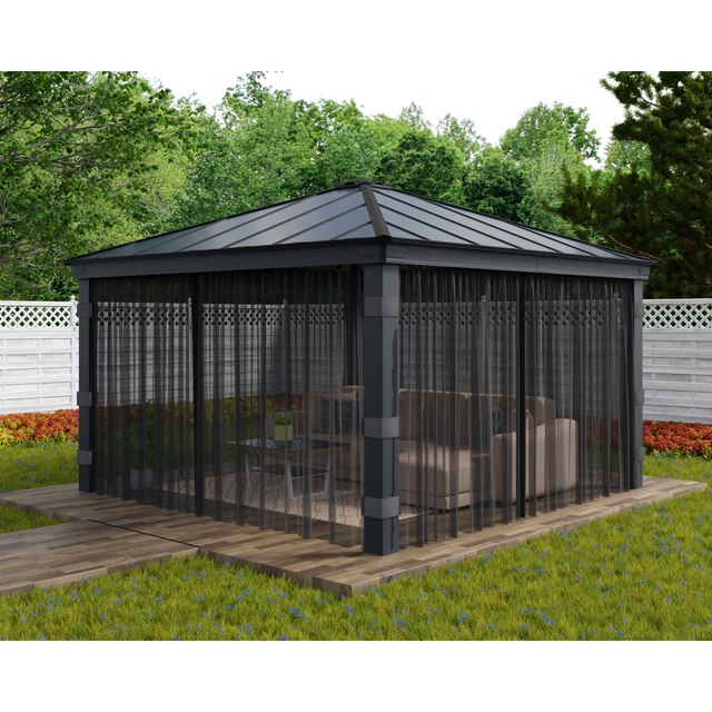 Palram-Canopia Insektenschutznetz dunkelgrau für Pavillon Dallas 4,2 x 4,2 m