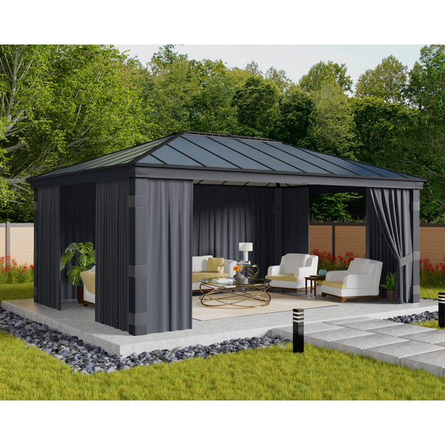 Palram-Canopia Vorhang-Set dunkelgrau für Pavillon Dallas 6,1 x 4,2 m