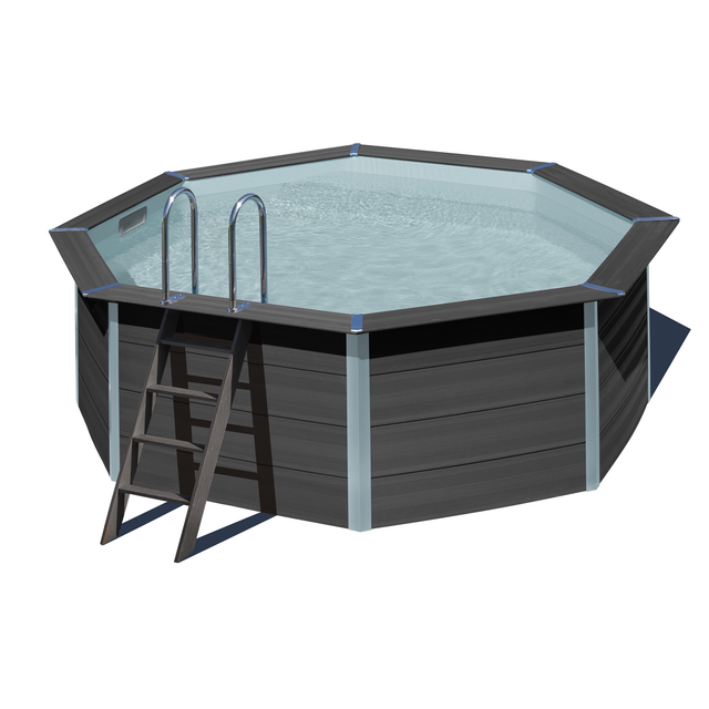 GRE Composite Pool-Set 'Avantgarde' grau Ø 410 × 124 cm