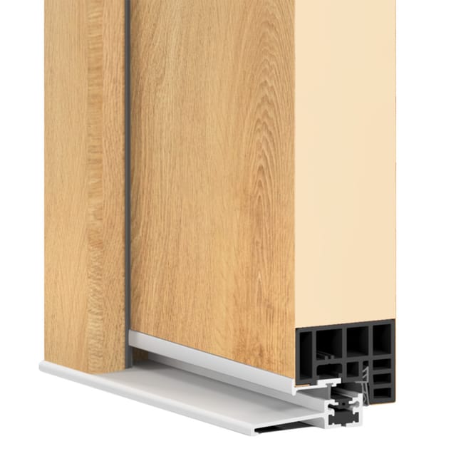Splendoor Alu-Stahlhaustür 'B01' eichefarben natur links 100 x 210 cm