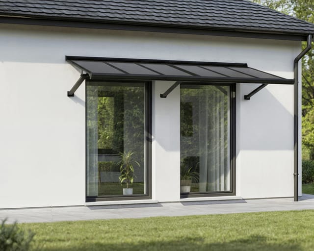 Palram-Canopia Vordach 'Augustine' schwarz 90,5 x 222 cm Polycarbonat grau