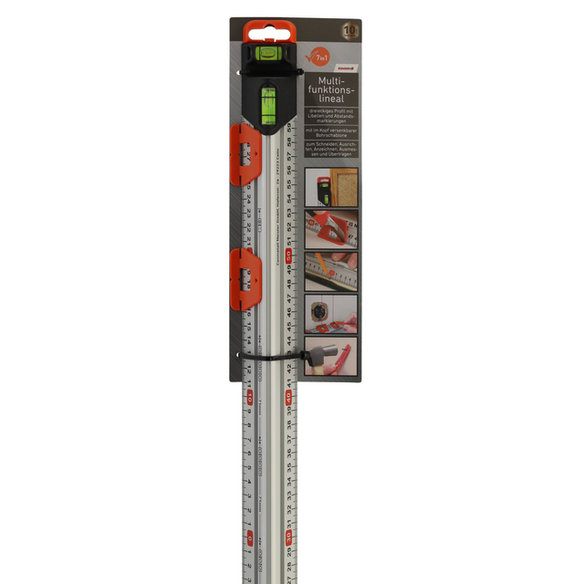 toom Multifunktionslineal und Wasserwaage 60 cm mit 2 Libellen 60 cm